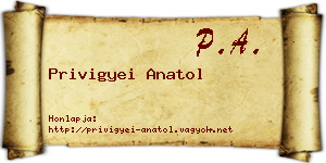 Privigyei Anatol névjegykártya